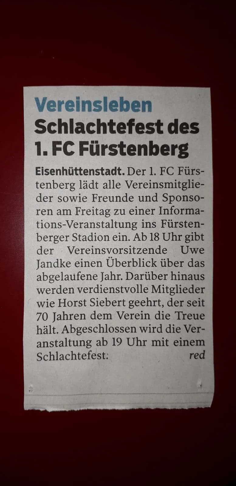 1. FC Fürstenberg widmet sich dem Freizeitsport – Bild 1