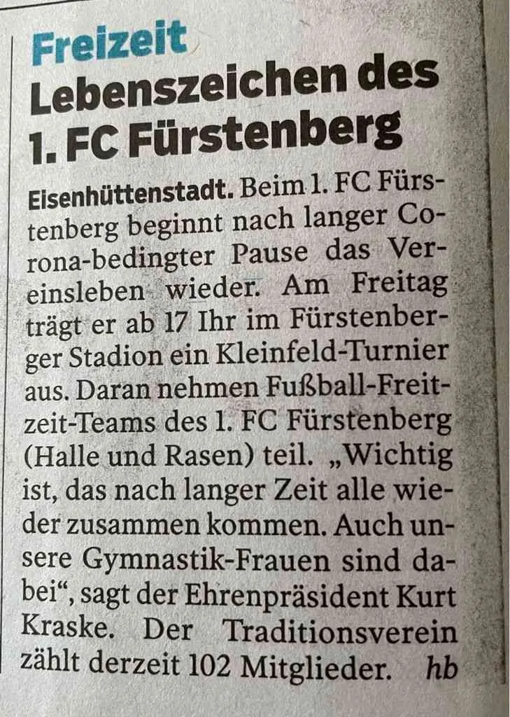 Fürstenberger Stadion steht zur Disposition – Bild 1